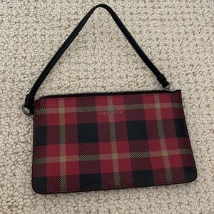 Plaid coach wristlet